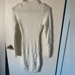 White fuzzy Snow White long sleeve dress